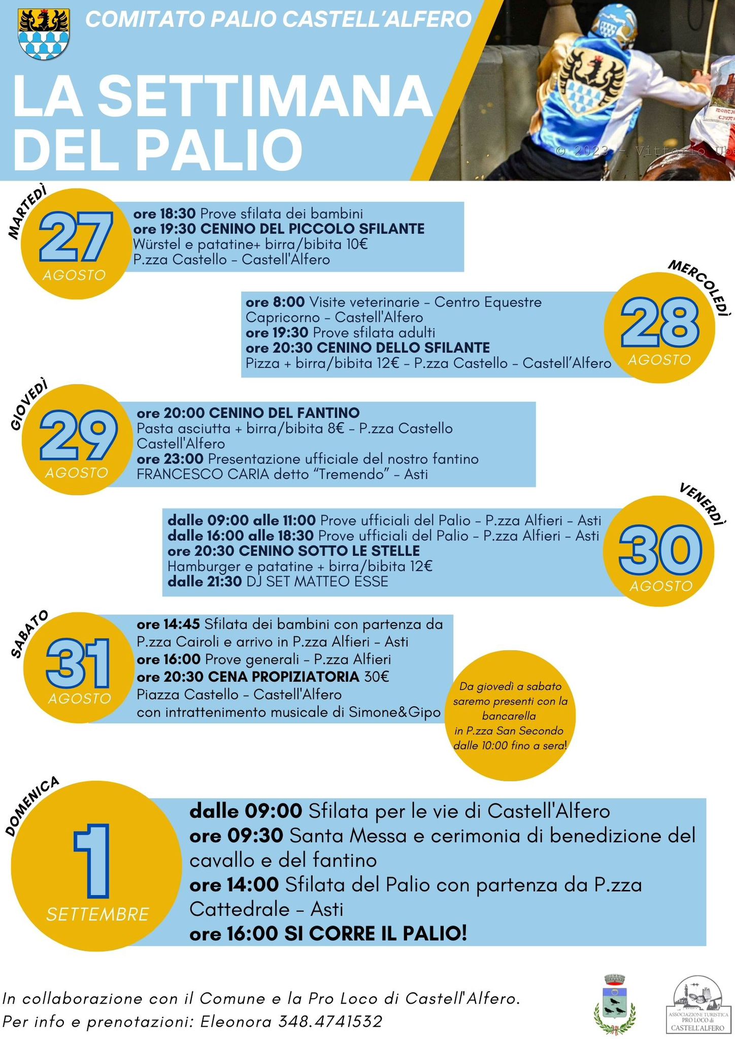 Programma settimana del Palio